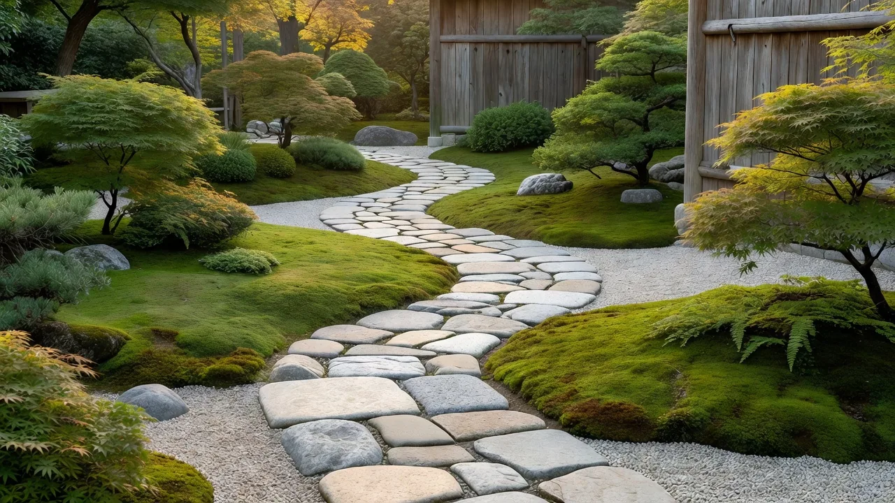 石畳の日本庭園